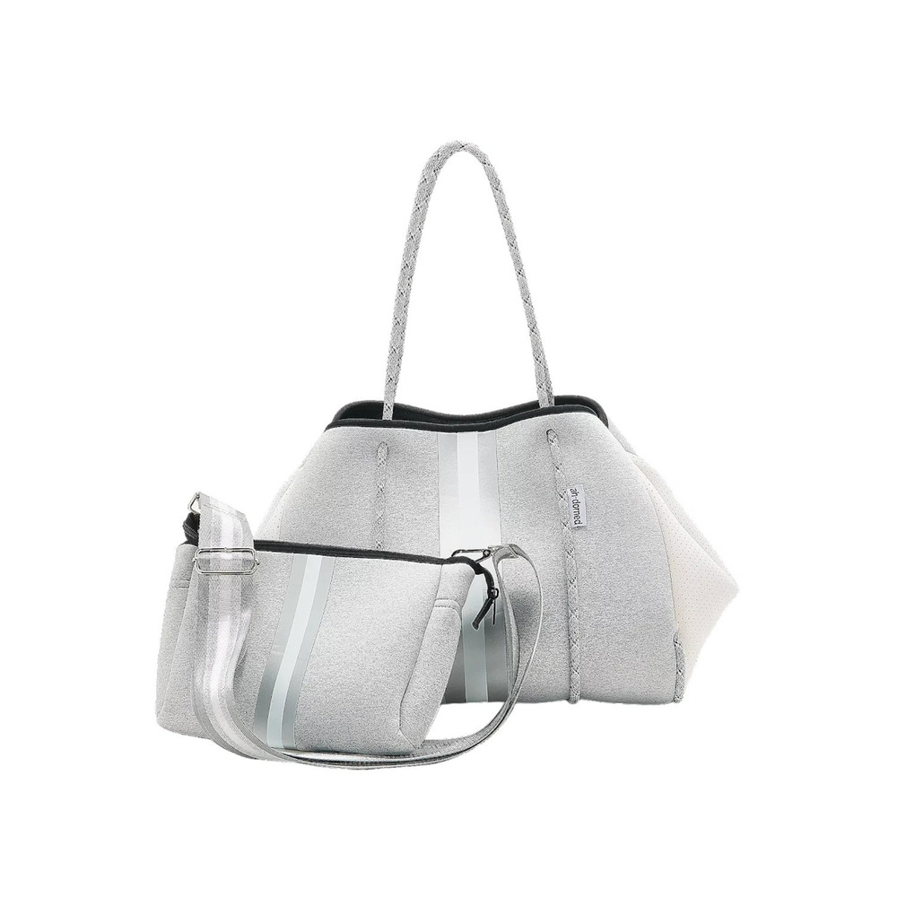 AHDORNED Neoprene Tote w/ Removable Pouch and Extra Strap Gray